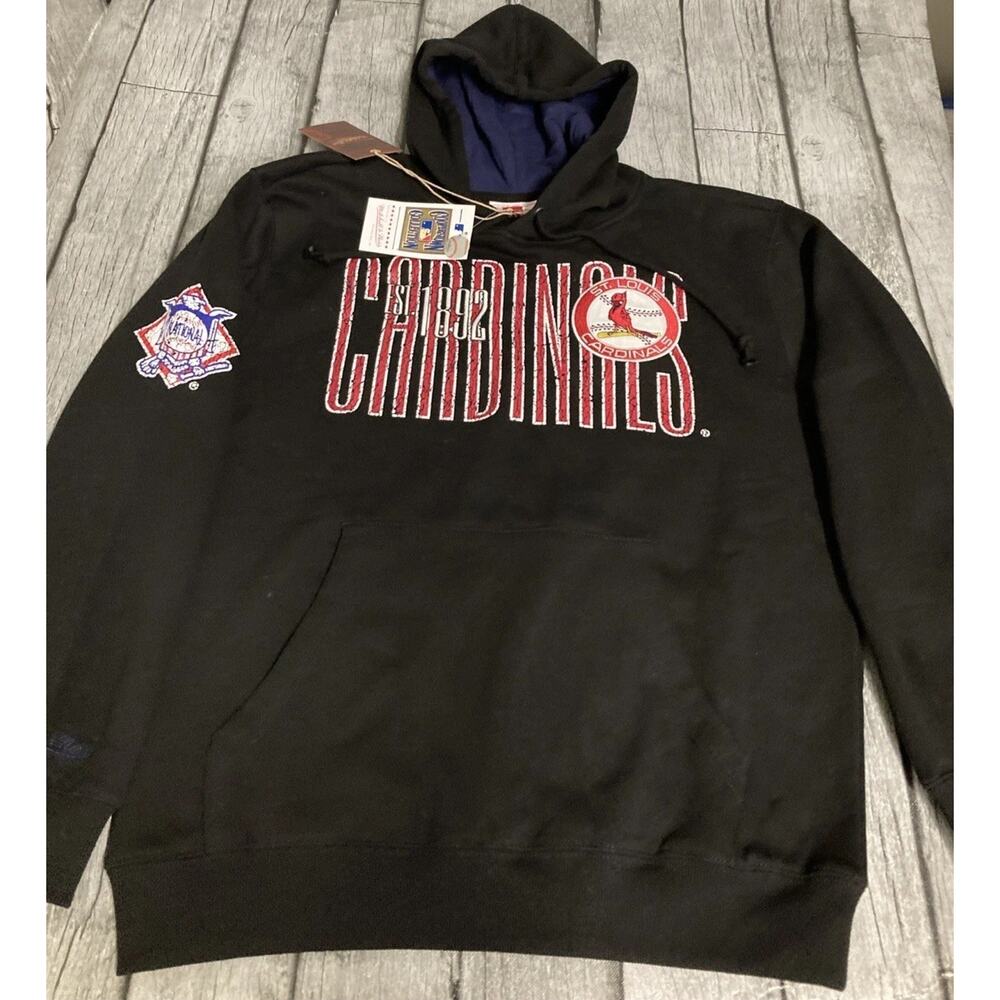 NWT Men’s Mitchell & Ness St Louis Cardinals OG Hoodie Medium Black